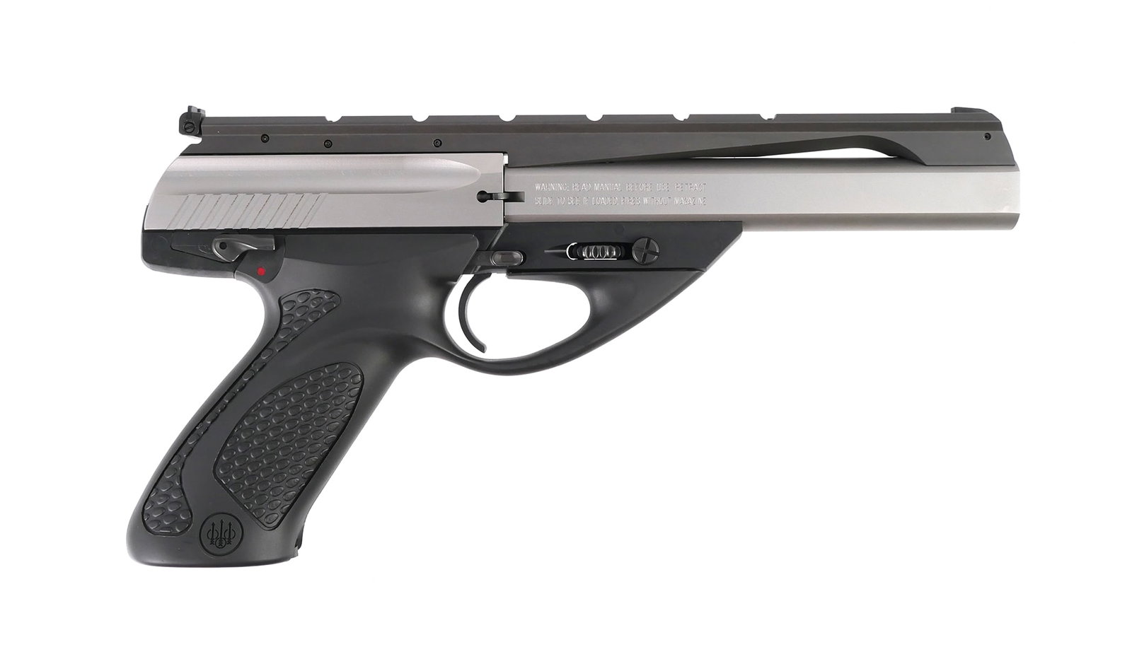 BERETTA U22 Neos 22LR Target Pistol: Beretta U22 Neos pistol, .22 Long Rifle. Barrel measures approx. 6", serial #P19218. Includes original plastic case, lock, documents, and two factory magazines. This item can be shipped in-house. Plea