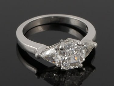 1.01ct Diamond GIA D COLOR Platinum Ring