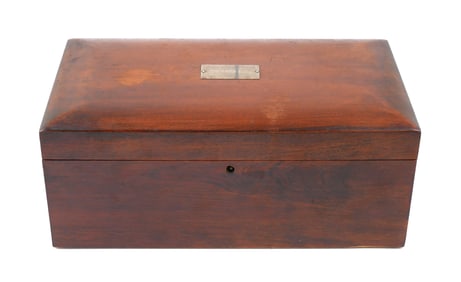 Antique Clay Poker Chips Set in Mahogany Case