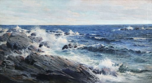 LEON LUNDMARK Seascape Oil Painting