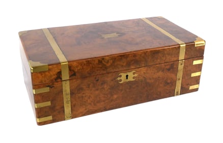 Antique Victorian Lap Desk w/ Brass Inlays