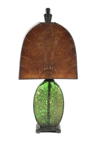 French Art Deco Glass Mica Table Lamp