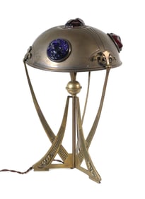 Art Nouveau Brass Table Lamp