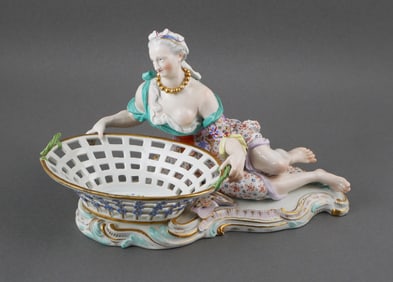 Meissen Porcelain Figurine with Basket