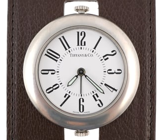 Tiffany & Co. Travel Clock with Leather Case