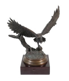 Vintage Bronze Eagle Sculpture