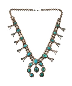 Sterling Navajo Squash Blossom Necklace