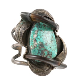 Sterling Turquoise Bear Claw Bracelet
