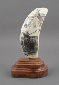 MARTIN BANDY Scrimshaw Tooth Stoking Scene