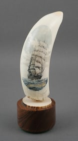 CHRIS LEHWALDER Scrimshaw Polychrome Scene