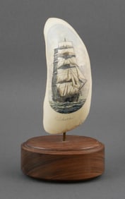 CHRIS LEHWALDER Scrimshaw Ship at Sea