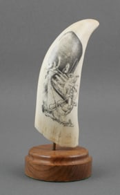 RAY PETERS Scrimshaw Whaling Scene