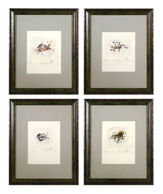 SALVADOR DALI (4) Zodiac Signed Etchings