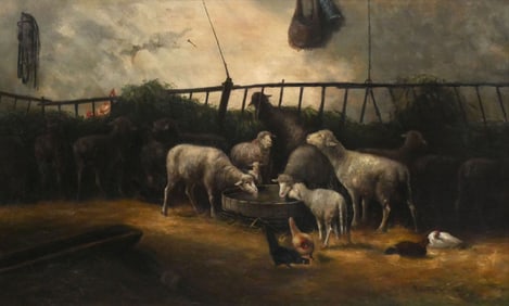 H.C. JACQUARD Sheep Pastoral Painting