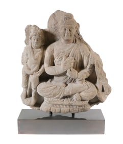 GANDHARAN BUDDHA Schist Carving, 200 AD