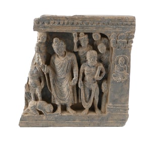 GANDAHARAN Schist Panel w Buddha