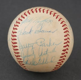 1959 Giants Signed Ball Willie Mays, Cepeda