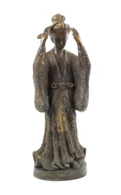 Bronze Japanese Geisha Sculpture