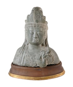 Antique Asian Female Deity Carving, Stone