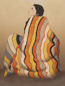 R.C. GORMAN Striped Blanket Lithograph