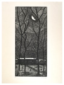 GERHARD MARCKS Winter Night Woodcut