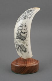 PAUL SHELDON Scrimshaw Whale & Sailor
