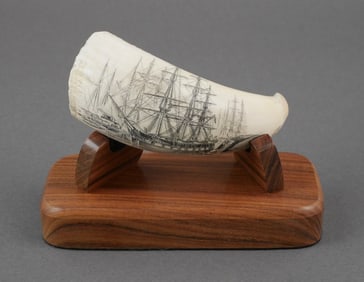 Howard Rosenfeld Scrimshaw Ships in Harbor