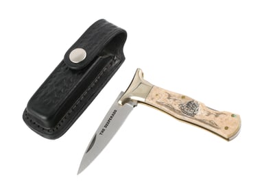 National Blade Desperado Scrimshaw Folding Knife
