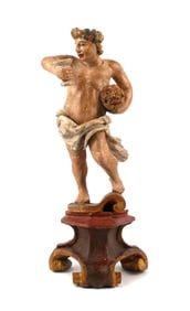18C Italian Wood Carving of Bacchus
