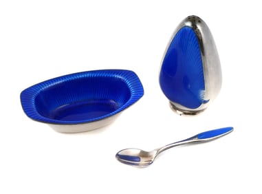 Frigast Sterling Enamel Salt & Pepper Set