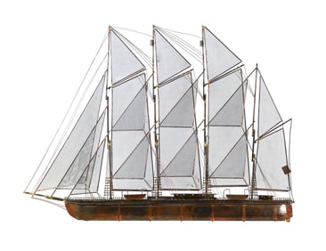 Curtis Jere Clipper Ship Wall Sculpture