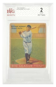 1933 Goudey #144 Babe Ruth Graded BGS 2