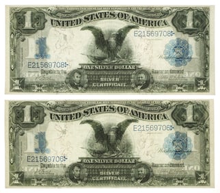 (2) 1899 Black Eagle $1 Almost Consecutive