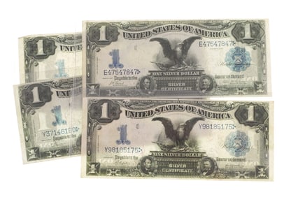 (4) 1899 Black Eagle $1 VF to XF