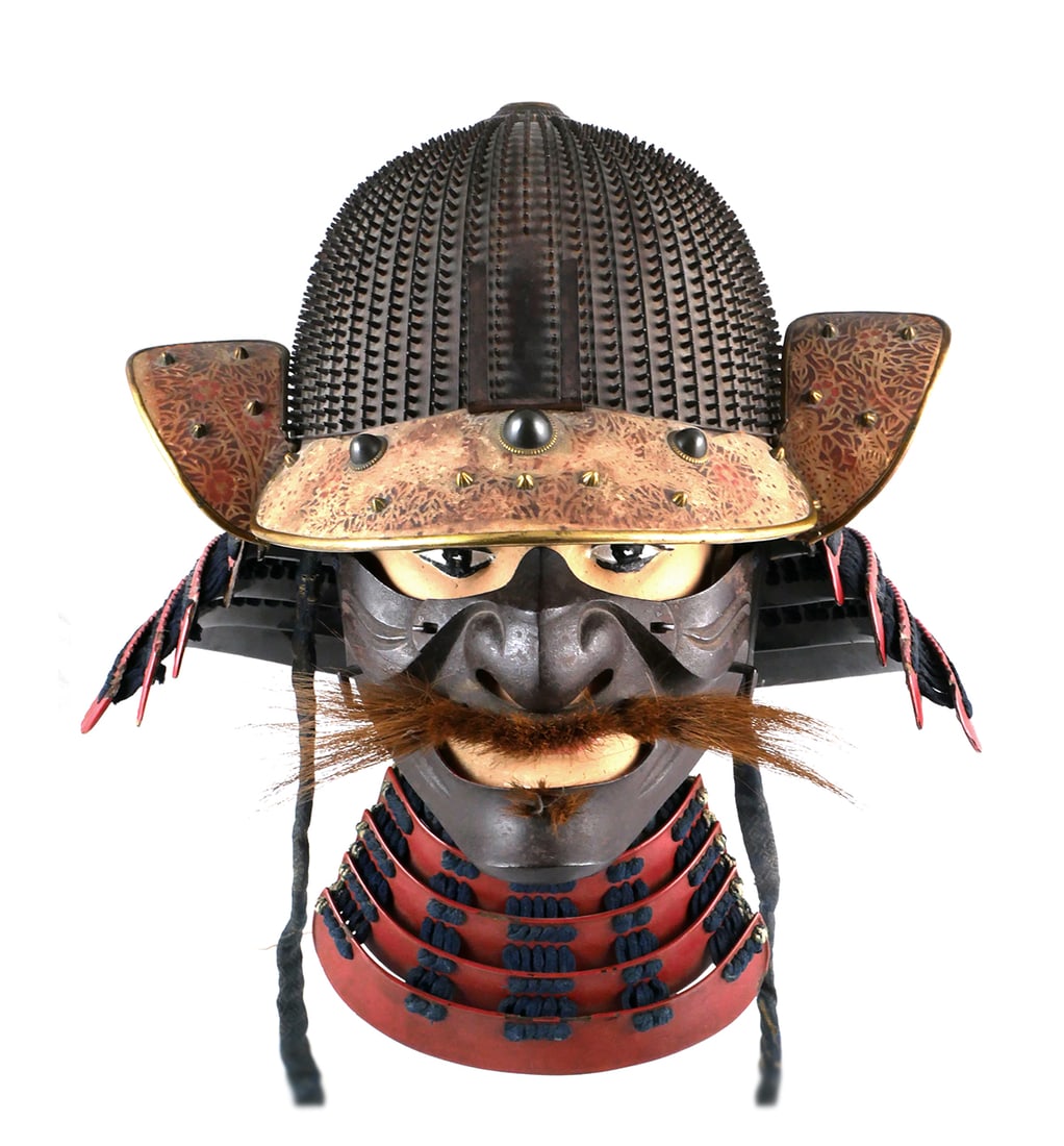 Edo Period Kabuto Helmet & Menpo, Signed