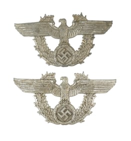 WWII: (2) German Police Shako Badges
