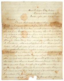 Civil War: ALLAN PINKERTON 1861 Spy Document