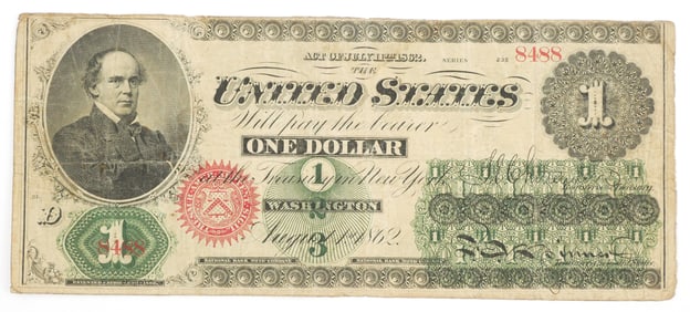 Civil War: 1862 U.S. $1 Note, Fr. 16