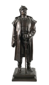 WWI: Otto von Bismarck, 27" Bronze Sculpture