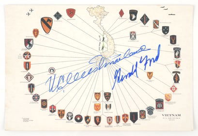Gerald Ford, Gen. Westmoreland Signed Postcard