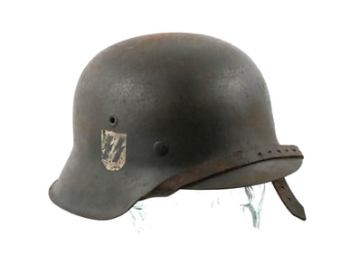 WW2: German M42 Helmet w SS Decal