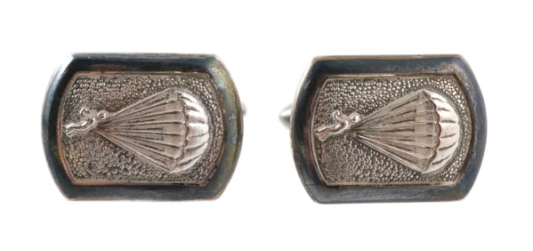 Gen. Yarborough: Paratrooper Silver Cufflinks