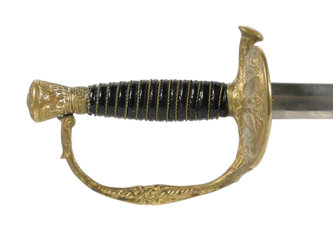 Model 1850 U.S. Officer's Sword Horstmann: Model 1850 Foot Officer's sword manufactured in Germany for Horstmann of Philadelphia, widely retailed to Union officers during the American Civil War. This example measures approx. 35-3/4" overall wi