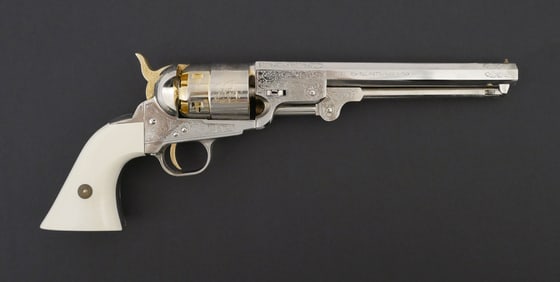 1851 Navy Colt Revolver, Pietta, Nickel & Gold
