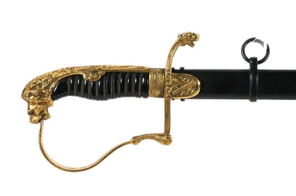 German Artillery Officers Lion Head Sword