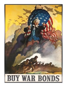 WW2: Original 1942 Wyeth Buy War Bonds Poster