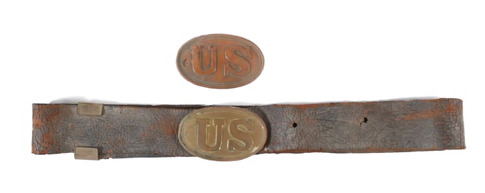 Civil War: (2) Union Puppy Paw Belt Plates