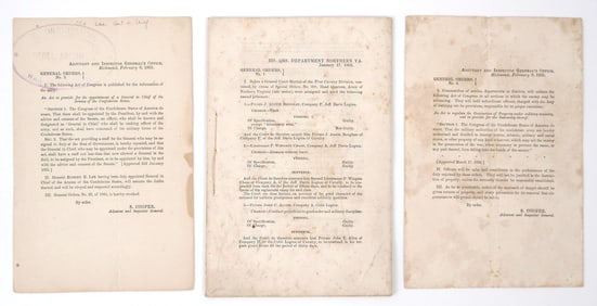Civil War: Gen. Lee Appointment & Broadsides