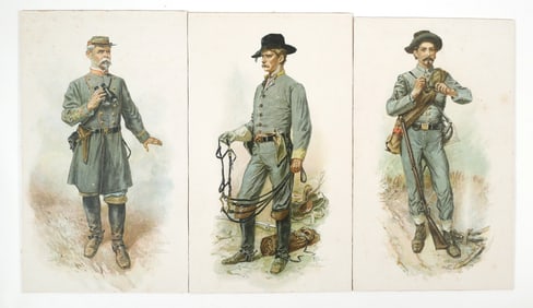 Civil War: (3) Confederate Soldier Lithographs
