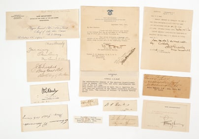 WWI: (12) US Military Leader Autographs